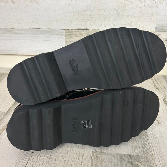 Coach Women’s 7.5 Black Leather Moto Hiker Shearling Platform Ankle Boots NEW - Picture 8 of 10